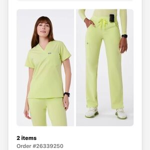 Figs Lime Green Scrub Set